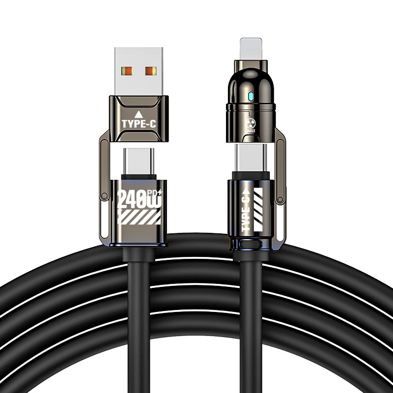 QIAWI -4-in-1 Multi USB Charging Cable 240W 4 ft (1.5 meters)