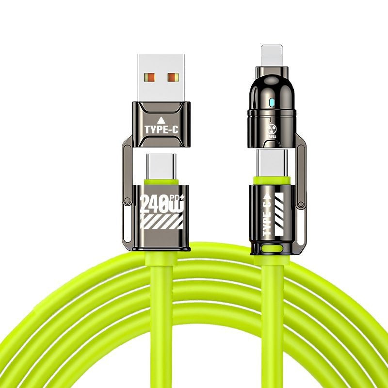 QIAWI -4-in-1 Multi USB Charging Cable 240W 4 ft (1.5 meters)