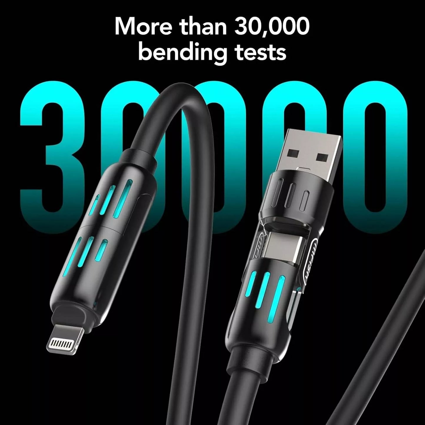 QIAWI -4-in-1 Multi USB Charging Cable 240W 4 ft (1.5 meters)