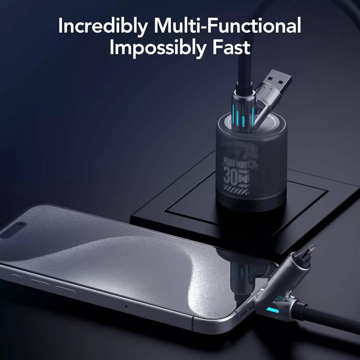 QIAWI -4-in-1 Multi USB Charging Cable 240W 4 ft (1.5 meters)