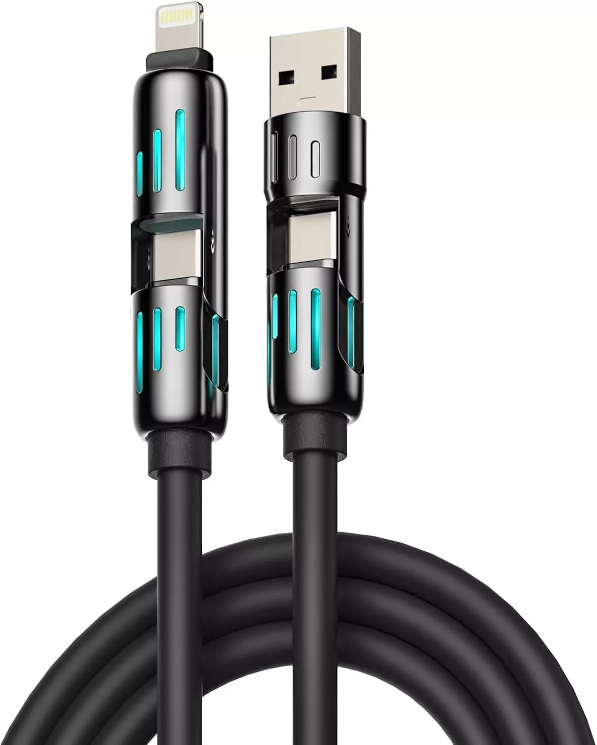 QIAWI -4-in-1 Multi USB Charging Cable 240W 4 ft (1.5 meters)