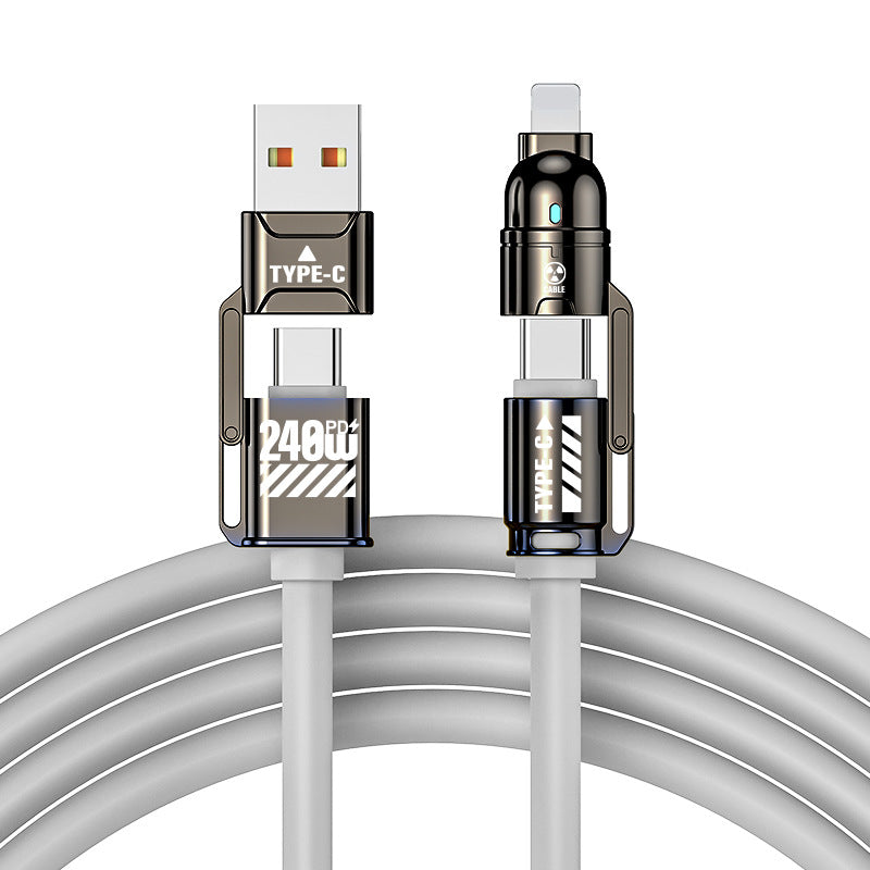 QIAWI -4-in-1 Multi USB Charging Cable 240W 4 ft (1.5 meters)