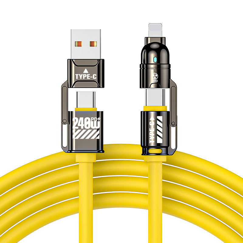 QIAWI -4-in-1 Multi USB Charging Cable 240W 4 ft (1.5 meters)